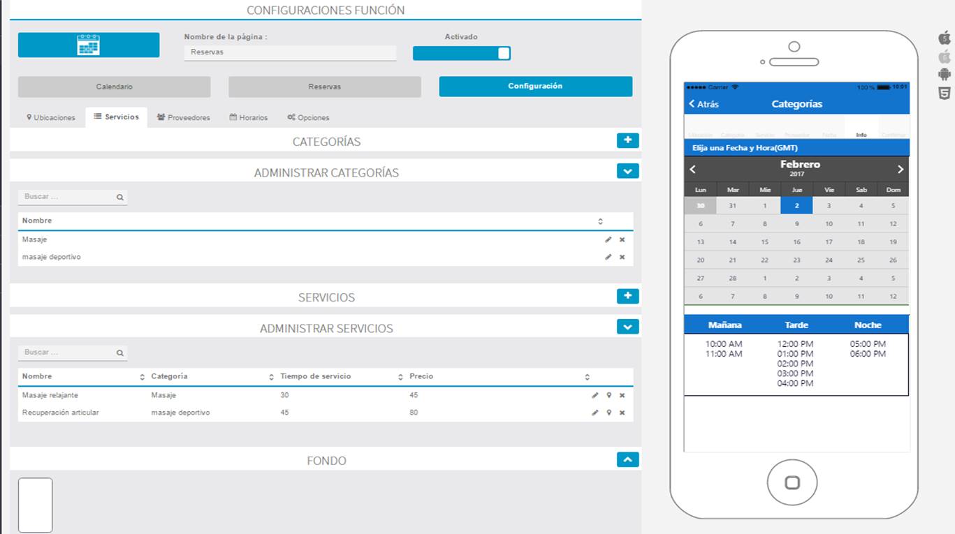 Modulo de cita previa para Apps